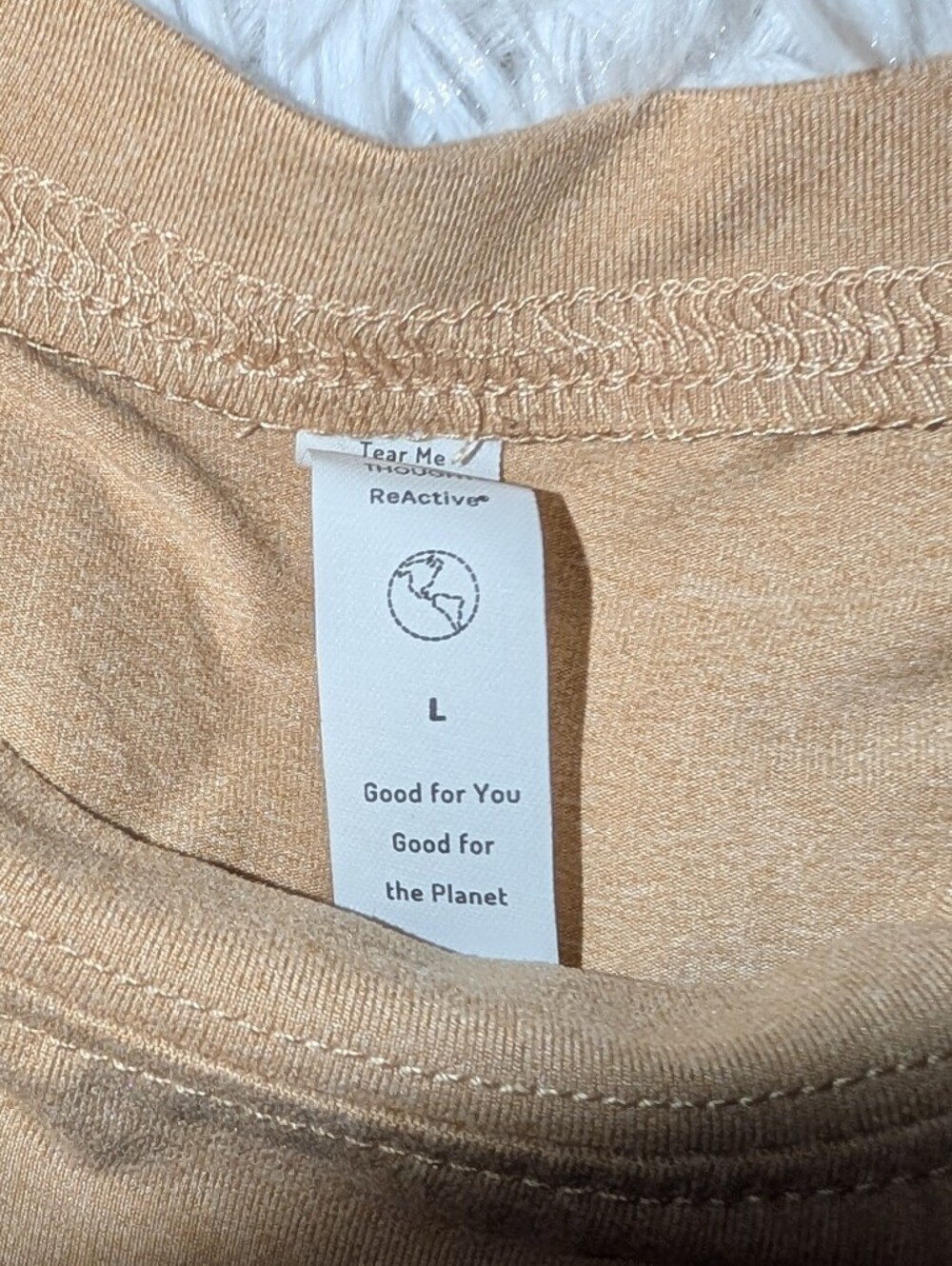 Threads 4 Thought Crewneck Tee With Open Back Tan NWOT - Picture 8 of 8